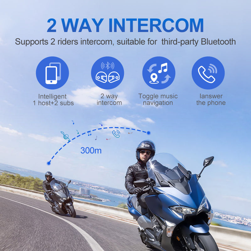 SonicRider® Intercomunicador Bluetooth Para Casco
