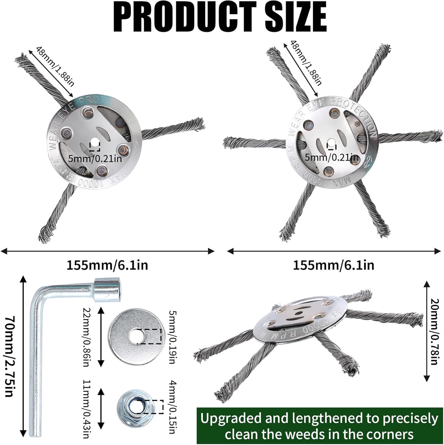 PowerBlade® | CABEZAL DE CORTE PARA GUADAÑA ★ 6 alambres de acero para precisión y durabilidad