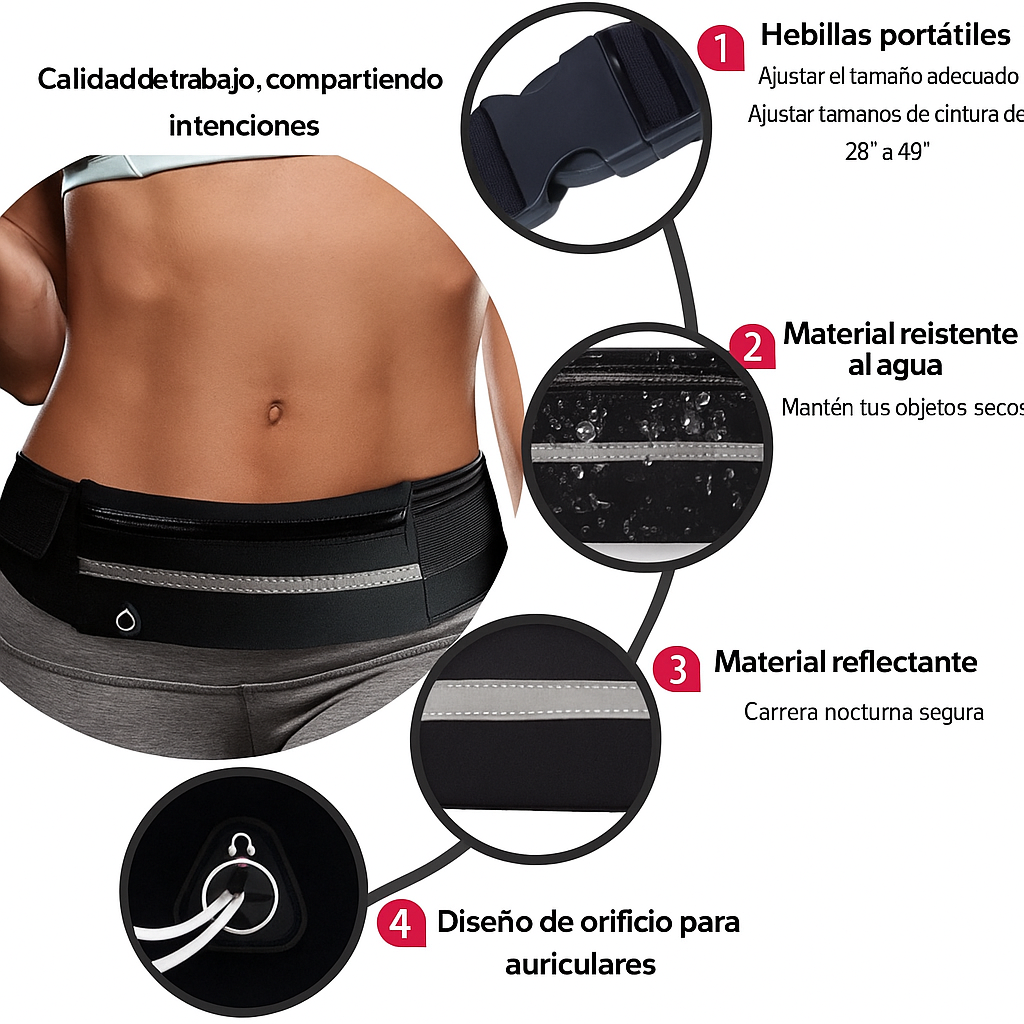 FlexRun® Riñonera Reflectante Unisex Para Correr