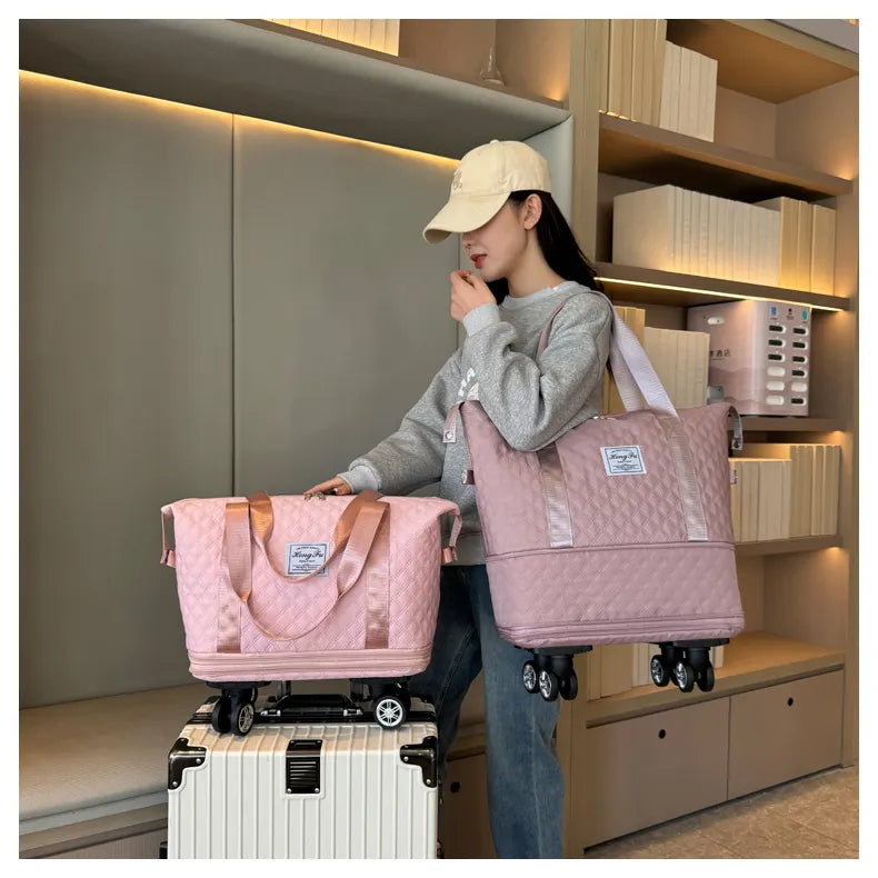 TravelBAG® | ELEGANTE BOLSO DE VIAJE PLEGABLE CON RUEDAS DESMONTABLES