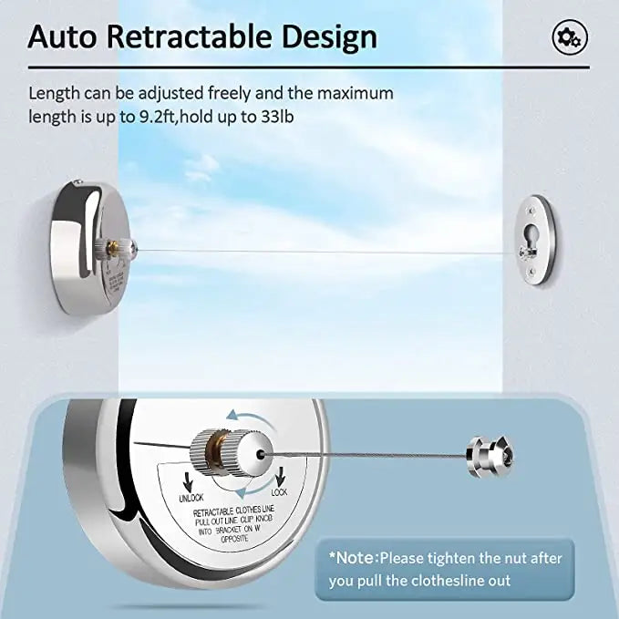 TENDEDERO RETRÁCTIL PARA INTERIORES ★ FLEXI DRYER™ Longitud de 2,8 metros