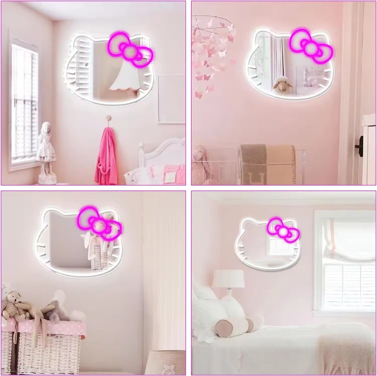 CozyKitty® | ESPEJO DE HELLO KITTY LED ★ Decoración con Encanto