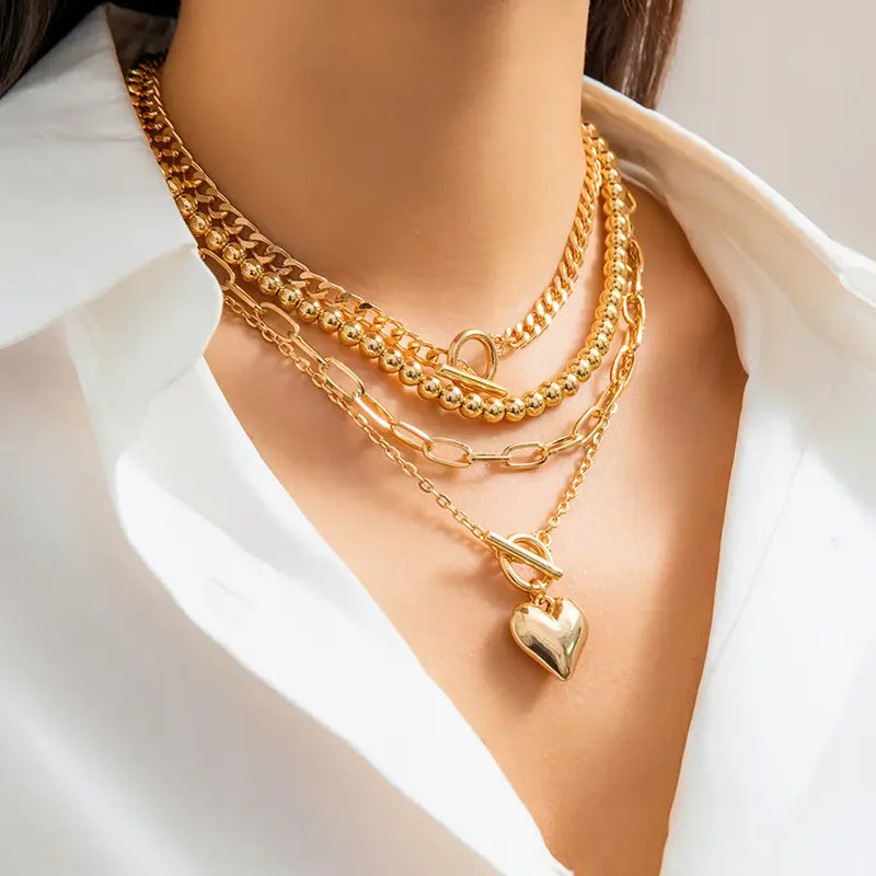 Gold Glow™ | SET COLLARES MINIMALISTAS GEOMÉTRICOS X4 PCS ★ Úsalos juntos o por separado