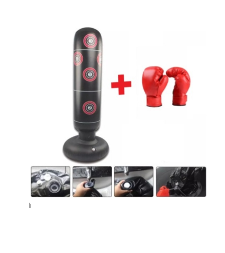 FlexiBox™ Saco de Boxeo Inflable • Incluye 2 guantes