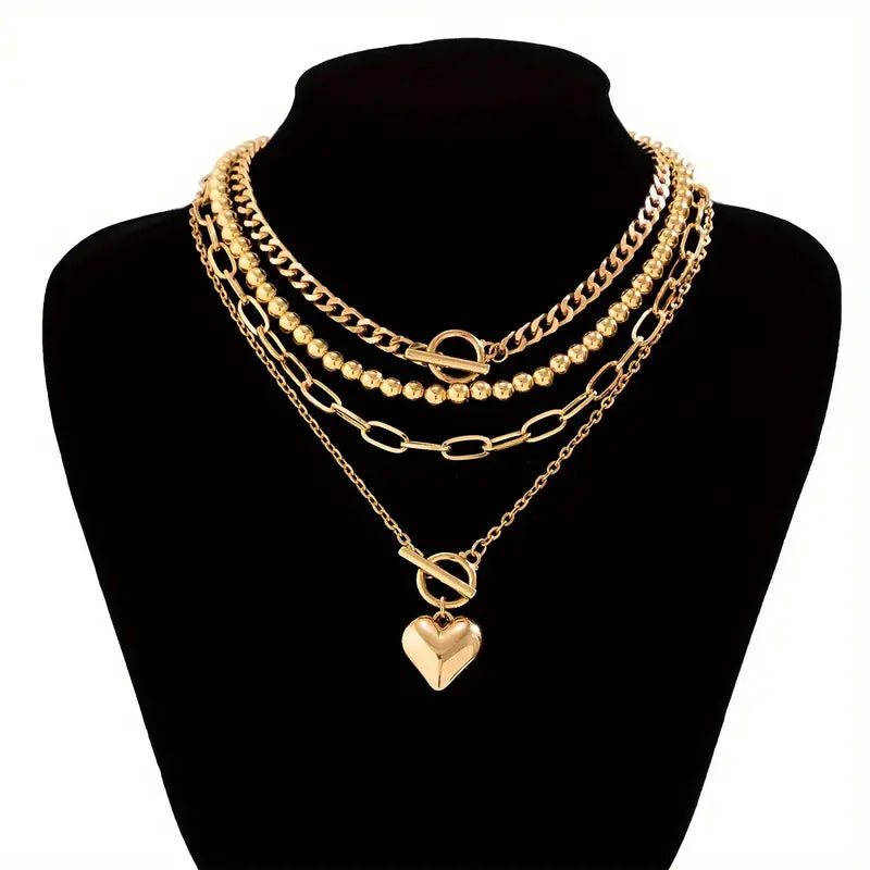 Gold Glow™ | SET COLLARES MINIMALISTAS GEOMÉTRICOS X4 PCS ★ Úsalos juntos o por separado