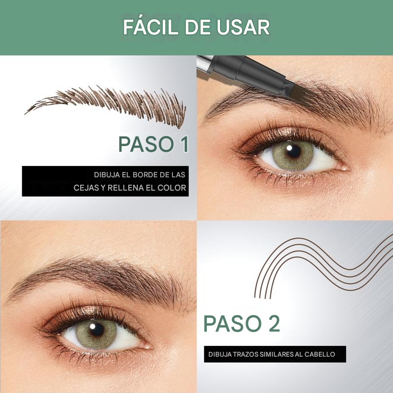 UltraBrow™ | LÁPIZ DE CEJAS 4 PUNTAS - X2 PCS ★ Efecto Ultra realista pelo a pelo