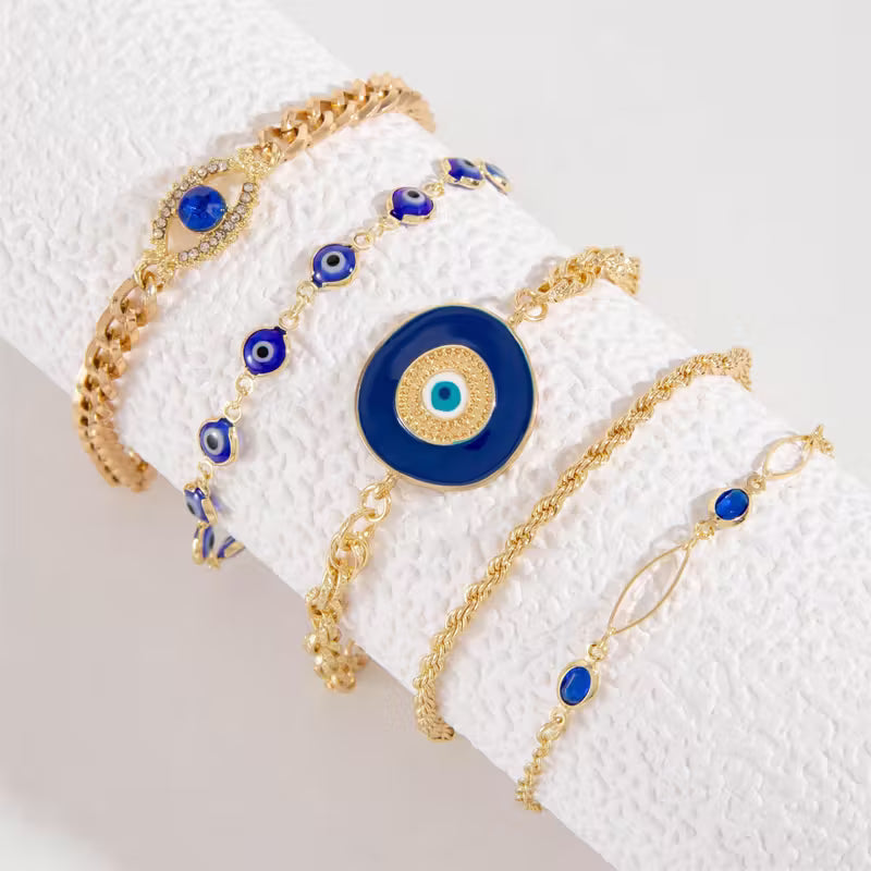 MysticBlue™ Set Pulseras Ojo Turco X5 • Protección y Buena Fortuna🧿