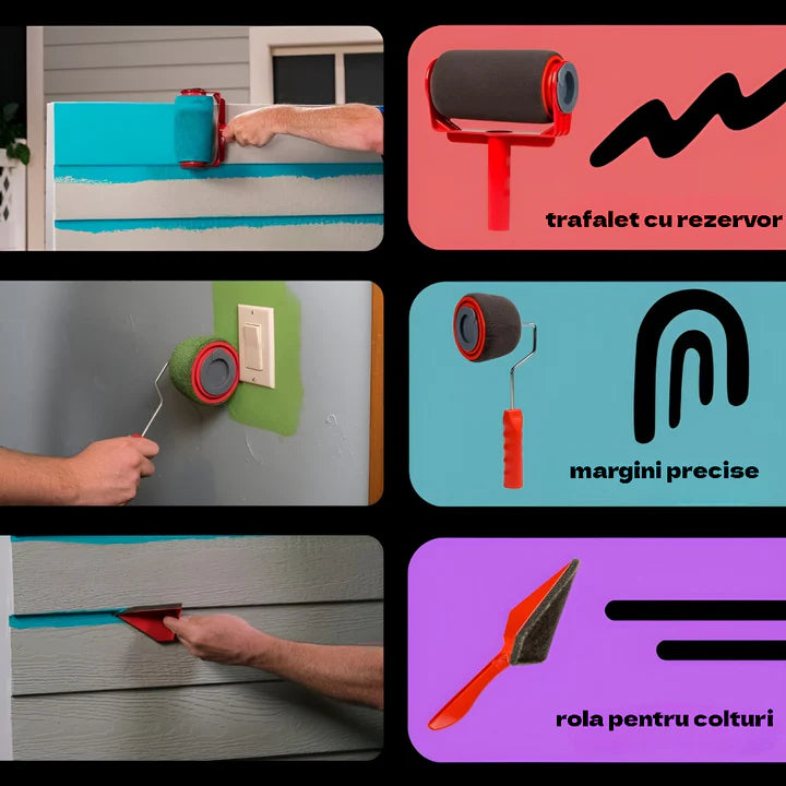 Paint Runner® | KIT RODILLO DE PINTURA 6 EN 1 ★  X6 PIEZAS