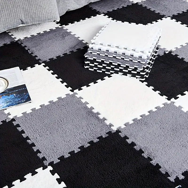 CozyPuzzle™ | ALFOMBRILLA MODULAR  ROMPECABEZAS X10 PIEZAS ★ Felpa suave & fácil de lavar