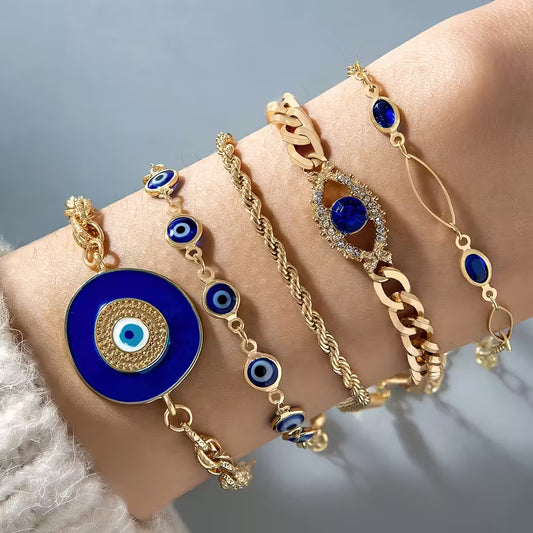 MysticBlue™ Set Pulseras Ojo Turco X5 • Protección y Buena Fortuna🧿