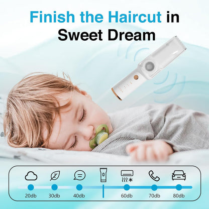 SilentCut™ Recortador de Pelo Silencioso Para Bebés 3 En 1