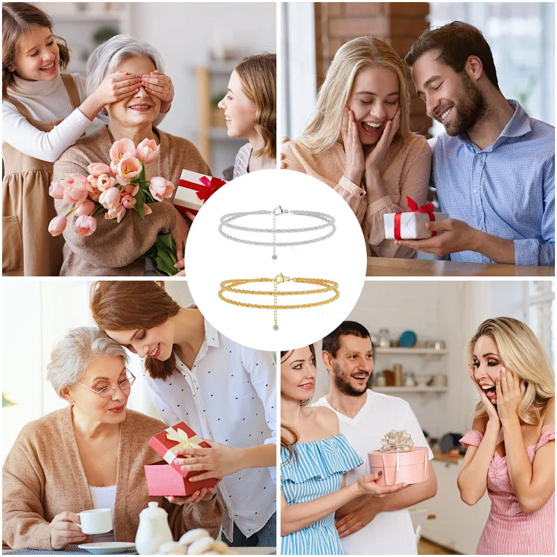 GlowTide™ | ELEGANTE TOBILLERA DOBLE CADENA ★ Diseño exclusivo de acero inoxidable