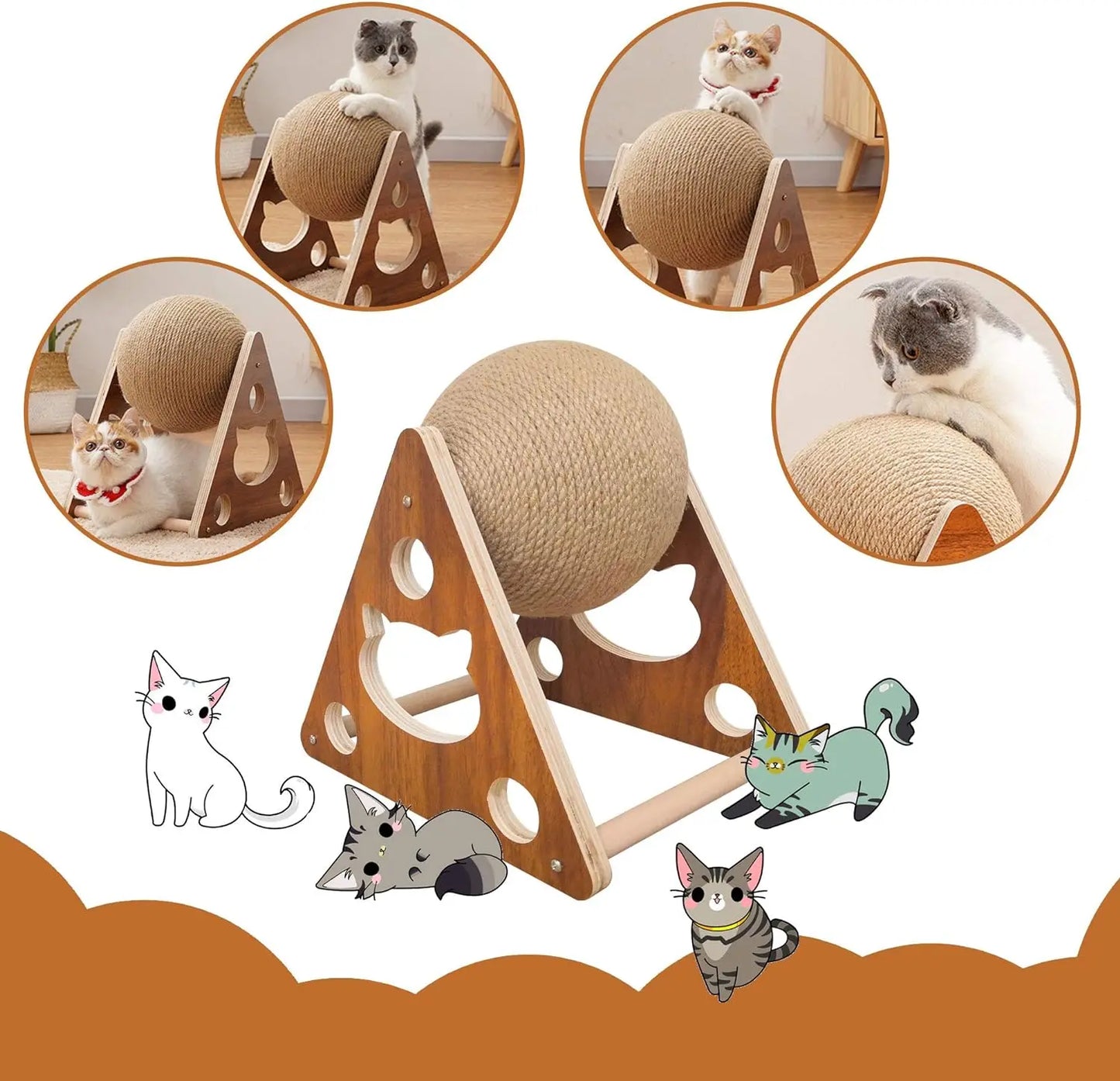 Cat-Play 360® | RASCADOR INTERACTIVO PARA GATOS ★ Diseño esférico exclusivo