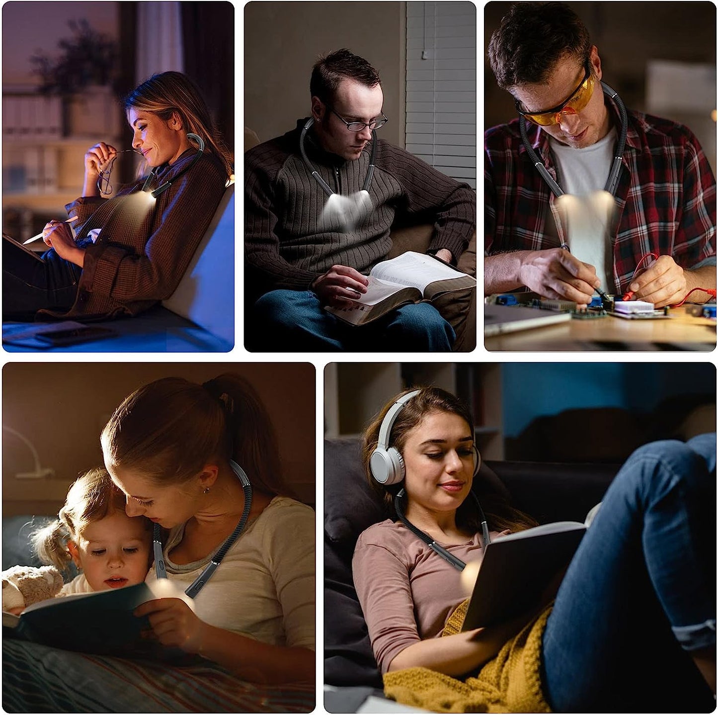 Flexi-Light™ | LUCES LED DIADEMA DE CUELLO PARA LEER ★ Tecnología LED para Lectores Nocturnos