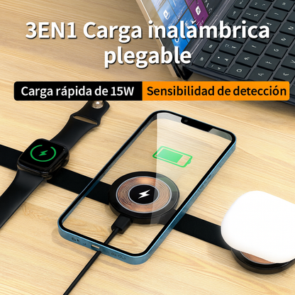 CargaFlex™ Cargador Plegable Magnético 3 en 1