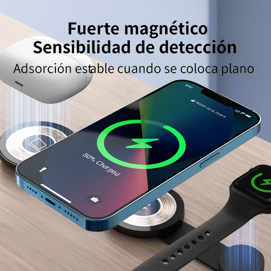 CargaFlex™ Cargador Plegable Magnético 3 en 1