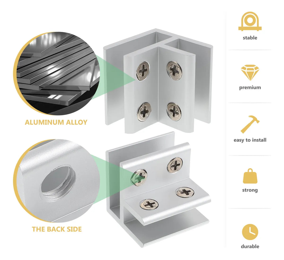 EdgeLock™ Abrazaderas / Soportes de Aluminio X4 PCS