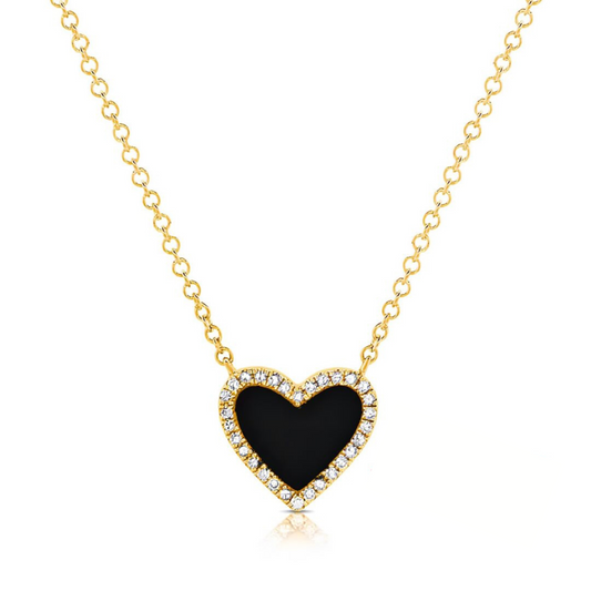 Black Luxe® | COLLAR CORAZÓN NEGRO ÓNIX 🖤 Elegante, minimalista, sofisticado