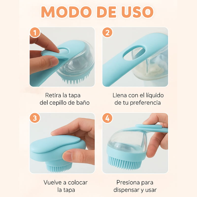 BubblePro™ Cepillo De Baño Para Mascotas 2 en 1