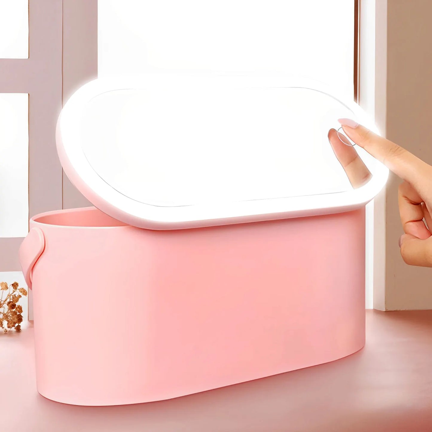 GlamBox PRO® CAJA DE MAQUILLAJE CON ESPEJO LED 360 ★ Funcional, práctica y estética