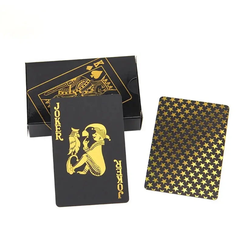 GoldCards™ | NAIPE ORO NEGRO RESISTENTE AL AGUA ★ Para jugar en piscina, la playa, etc...