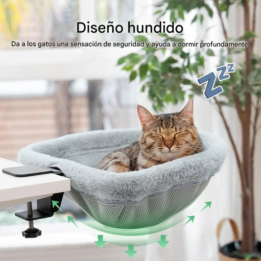 Kitty Snug® | HAMACA DE ESCRITORIO PARA GATOS ★ Soporta hasta 15 kg