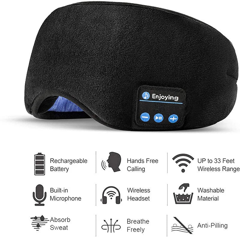RelaxSound™ | MASCARILLA PARA DORMIR CON REPRODUCTOR DE MÚSICA ★ Compatible con Bluetooth