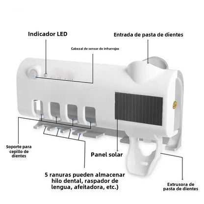 DISPENSADOR DE CREMA DENTAL Y ESTERILIZADOR DE CEPILLOS CON LUZ UV®