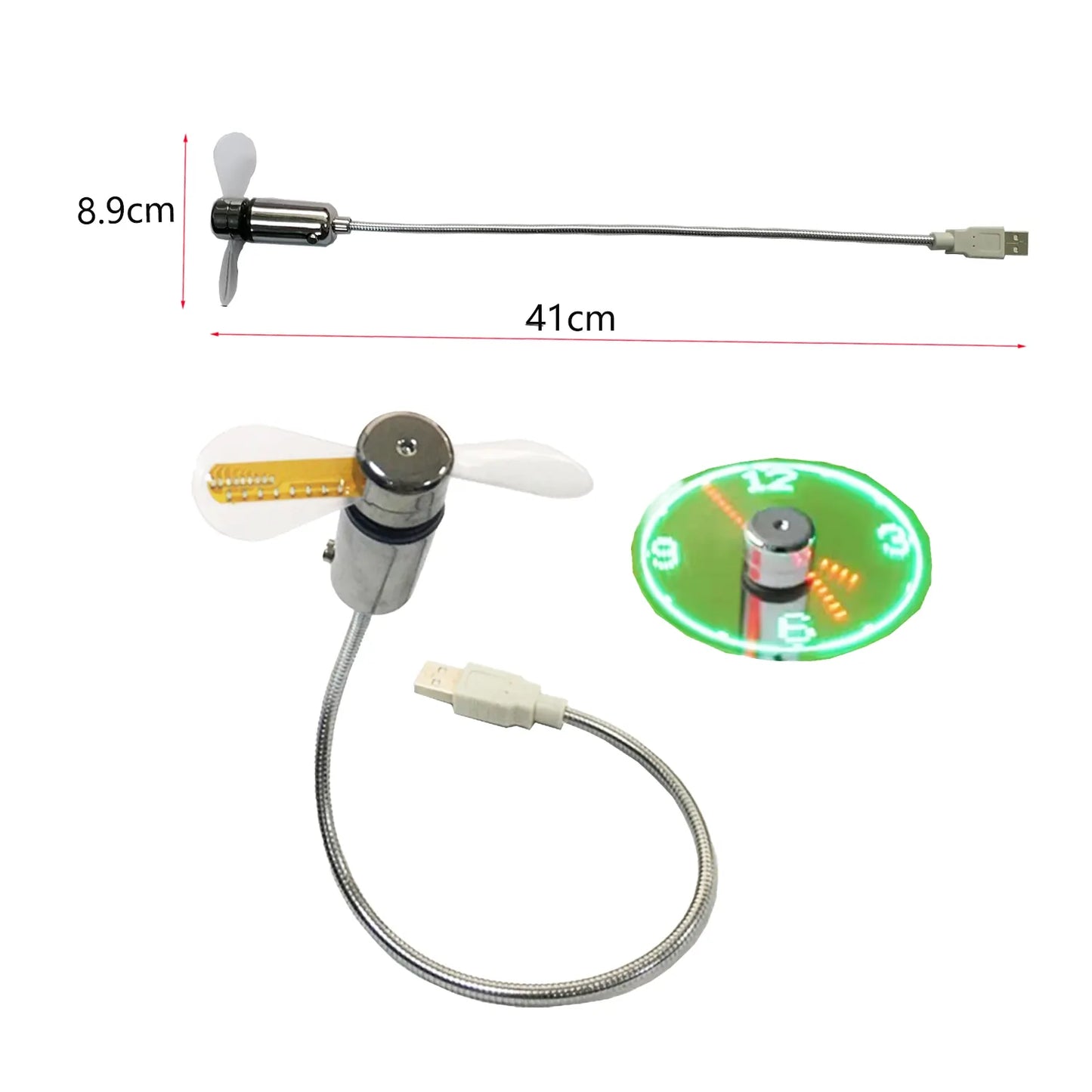 AirClock® | MINI VENTILADOR PORTÁTIL CON RELOJ HOLOGRÁFICO LED