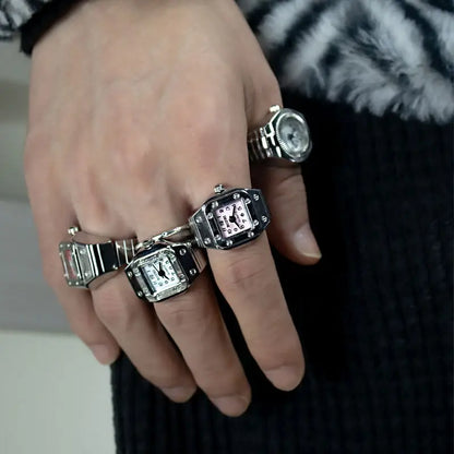 ANILLO UNISEX CON MINI RELOJ INTEGRADO® Elegante diseño vintage