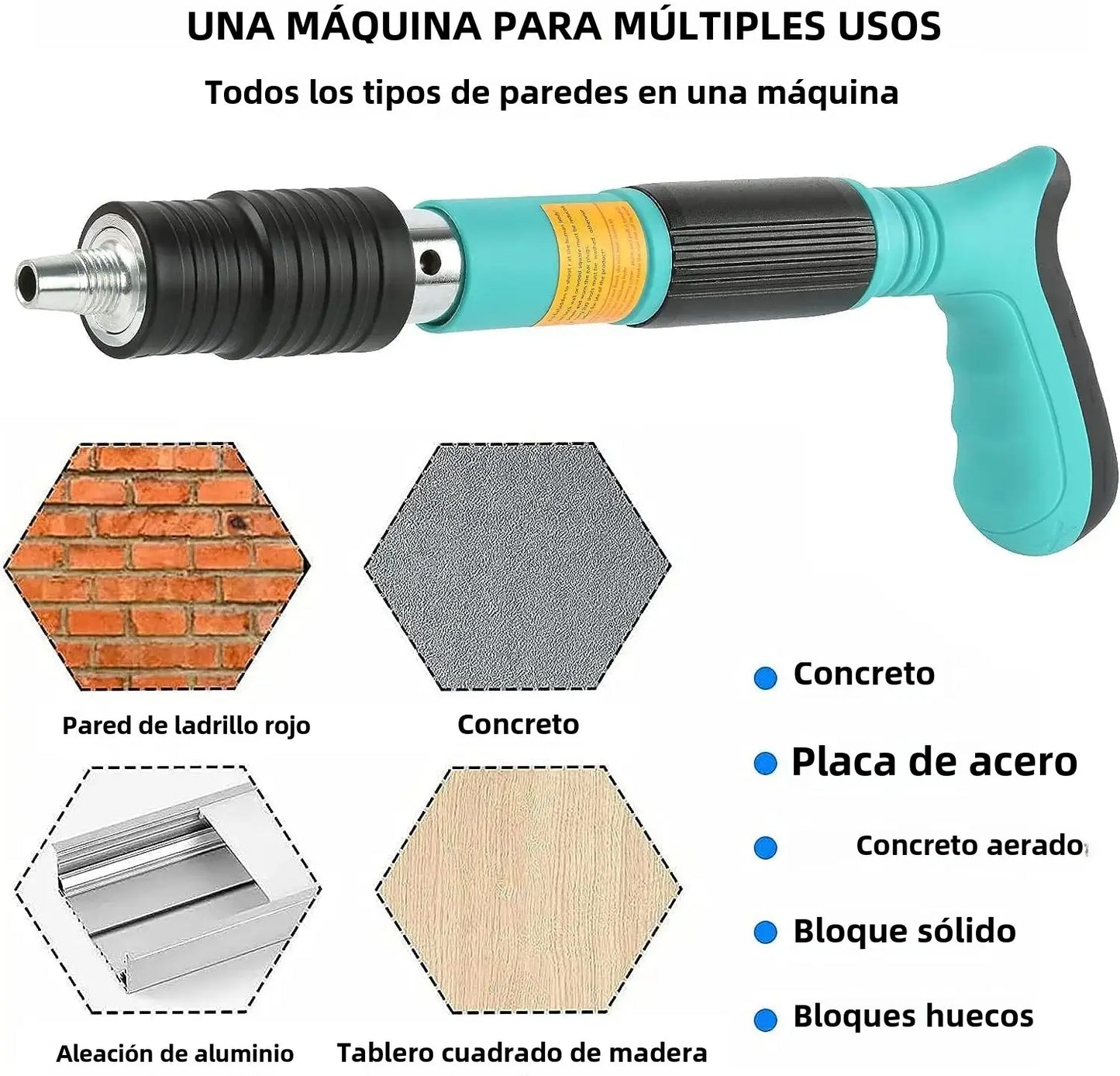 SET DE PISTOLA CLAVADORA MANUAL ★ FastClaws® Para diferentes materiales y con 5 velocidades