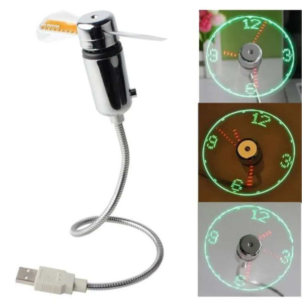 AirClock® | MINI VENTILADOR PORTÁTIL CON RELOJ HOLOGRÁFICO LED