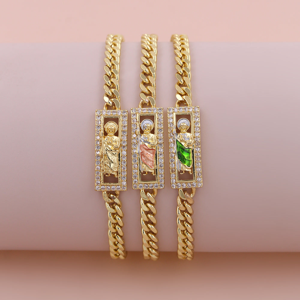 Saint Shine® | BRAZALETE RELIGIOSO SAN JUDAS TADEO ★ Atrae amor, felicidad & abundancia
