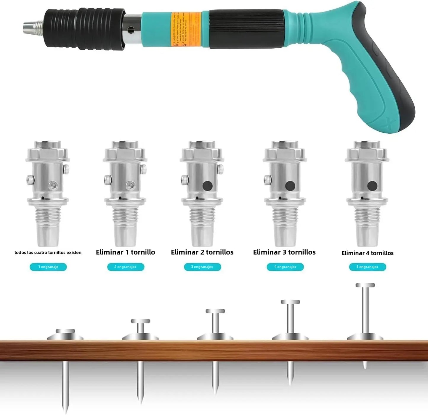 SET DE PISTOLA CLAVADORA MANUAL ★ FastClaws® Para diferentes materiales y con 5 velocidades