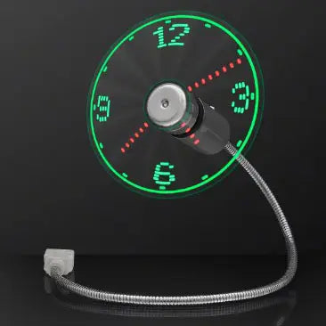 AirClock® | MINI VENTILADOR PORTÁTIL CON RELOJ HOLOGRÁFICO LED