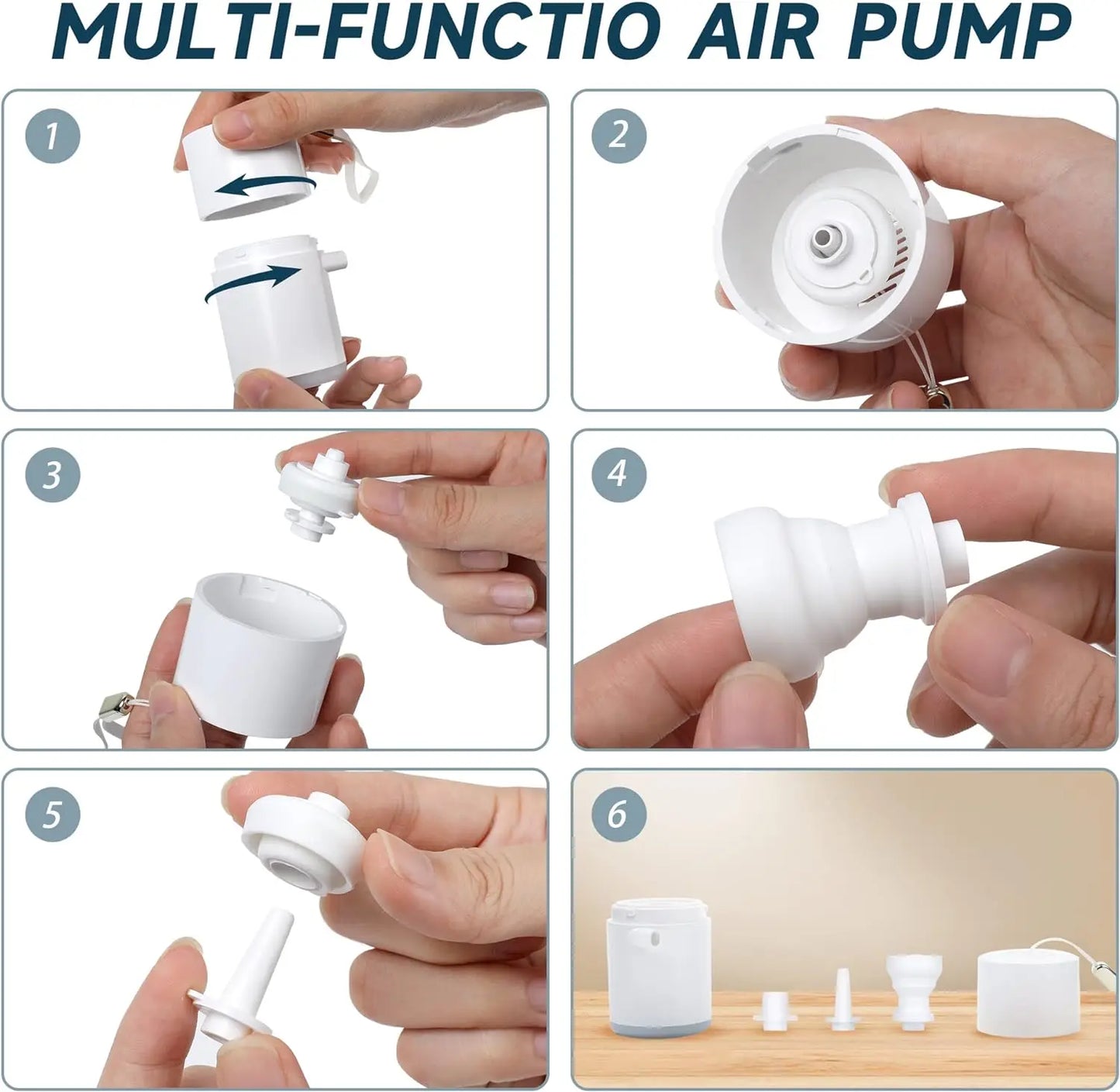 AirGlow PRO® | MINI BOMBA DE AIRE PORTÁTIL CON LÁMPARA INTEGRADA ★ 4 funciones en 1