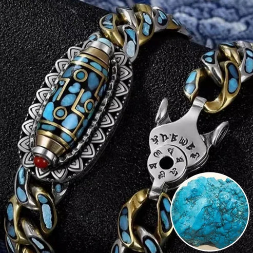 LuckyCharm® Pulsera Turquesa Mantra ★ Atrae buena suerte y buena fortuna