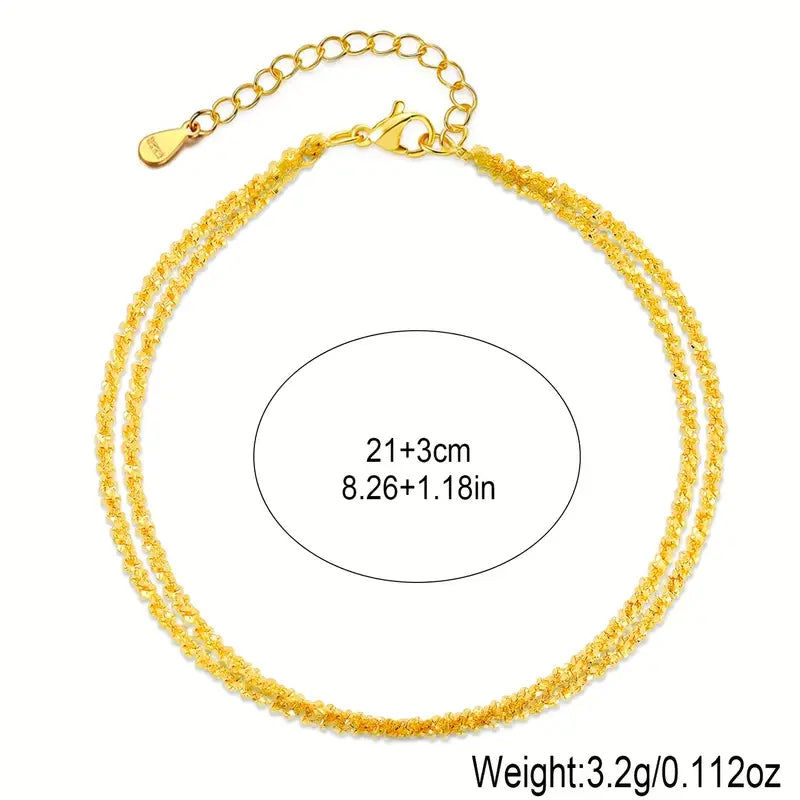 GlowTide™ | ELEGANTE TOBILLERA DOBLE CADENA ★ Diseño exclusivo de acero inoxidable