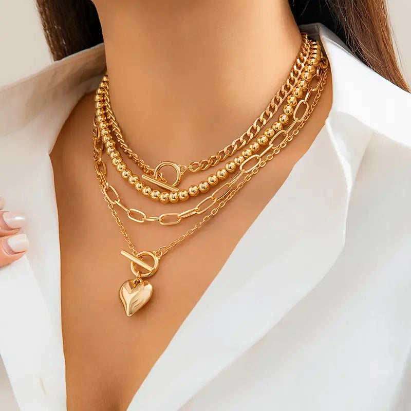 Gold Glow™ | SET COLLARES MINIMALISTAS GEOMÉTRICOS X4 PCS ★ Úsalos juntos o por separado