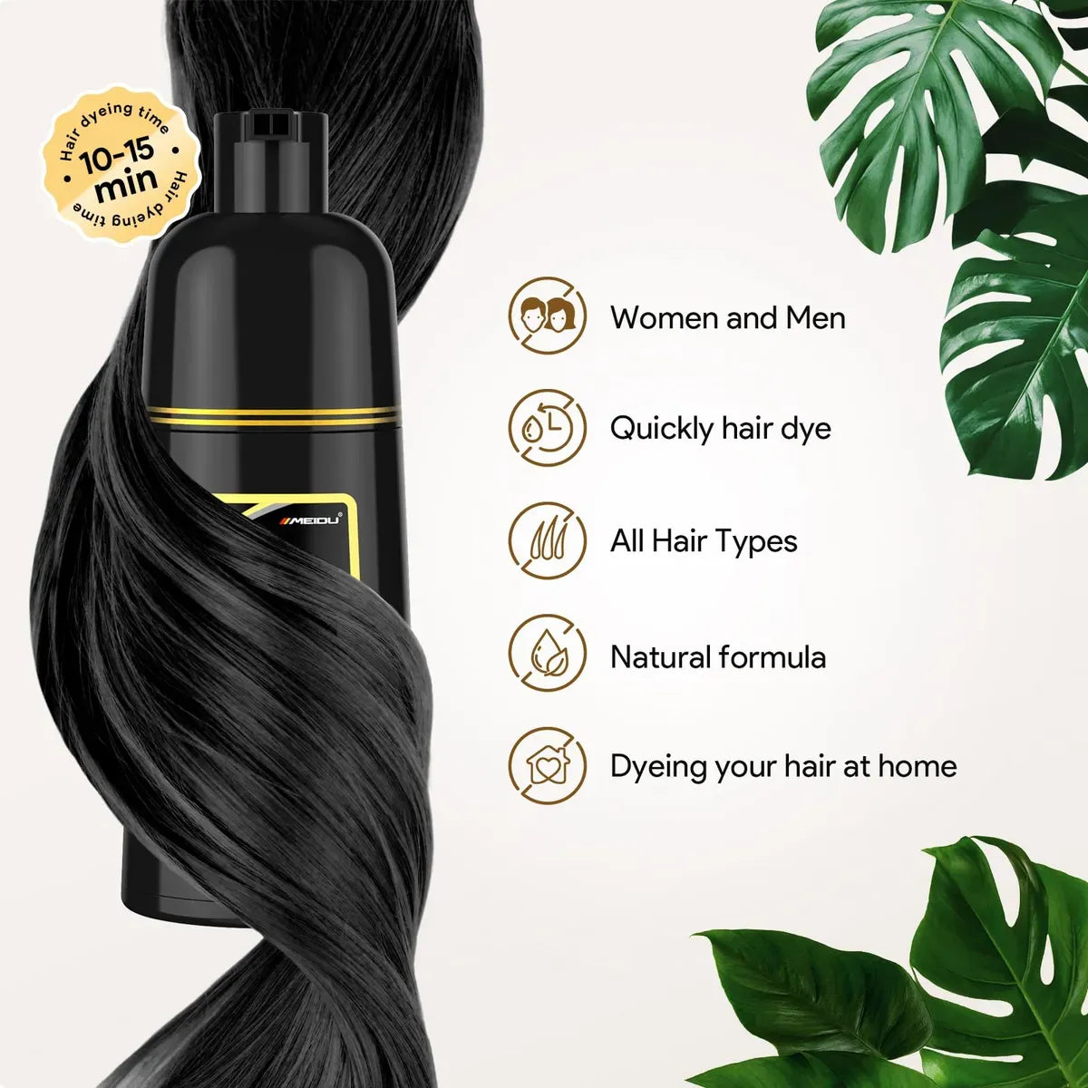 HairDye® Shampoo Para Teñir el Cabello 3 en 1