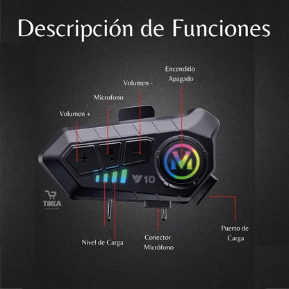 SonicRider® Intercomunicador Bluetooth Para Casco