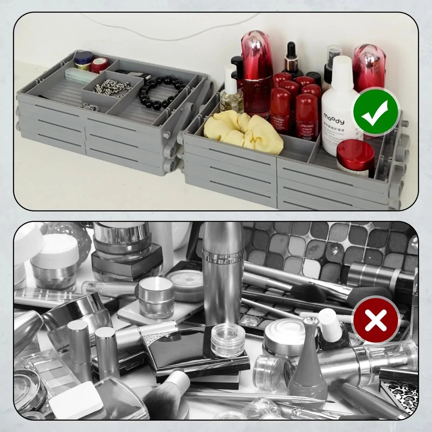 Perfect Box® | ORGANIZADOR PLEGABLE 3 NIVELES ★ Ideal para joyas y maquillaje