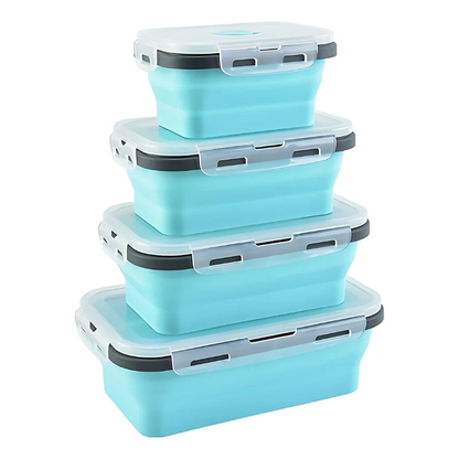 PlegaBox™ Porta Comida Plegable x4 de Diferentes Tamaños