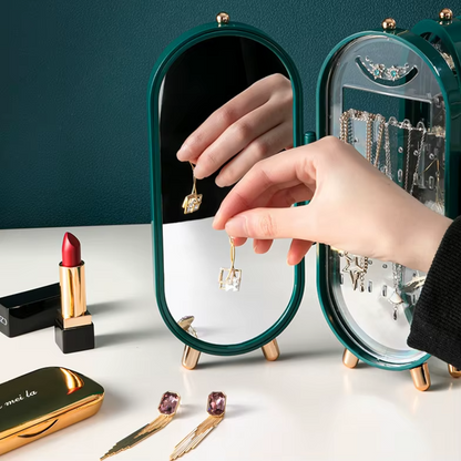 JewelMax™ Joyero Multicapas Plegable con Espejo