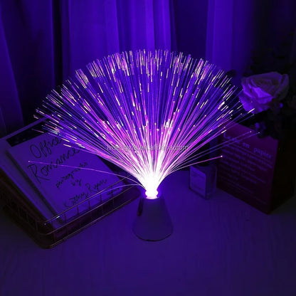 AuroraGlow™ Elegante Lámpara de Fibra Óptica