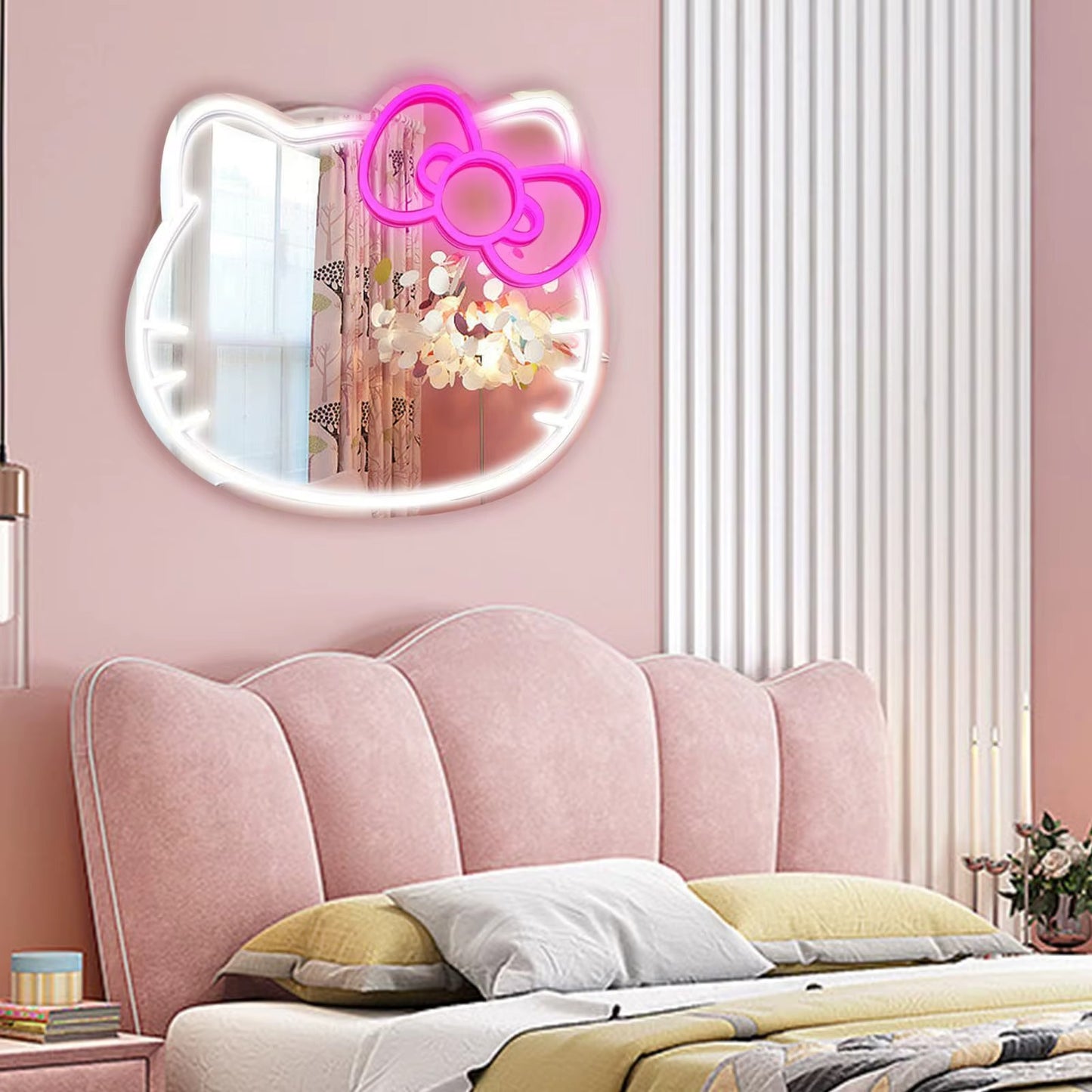 CozyKitty® | ESPEJO DE HELLO KITTY LED ★ Decoración con Encanto