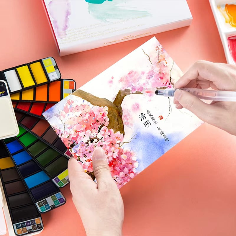 WaterColor™ KIT DE ACUARELAS + PINCEL ★ Set x 33 colores vibrantes