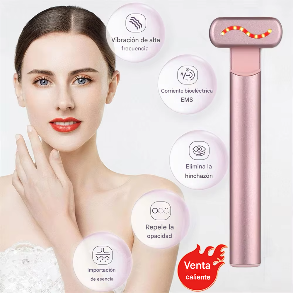 VitaLight® Varita Masajeadora Facial Con Luz Roja 4 en 1