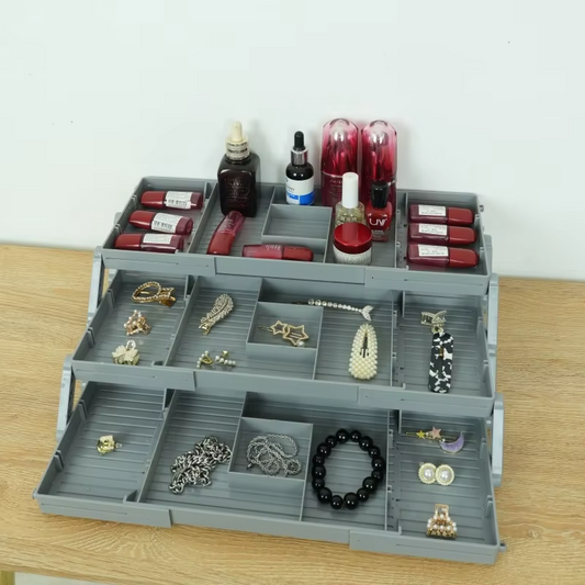 Perfect Box® | ORGANIZADOR PLEGABLE 3 NIVELES ★ Ideal para joyas y maquillaje