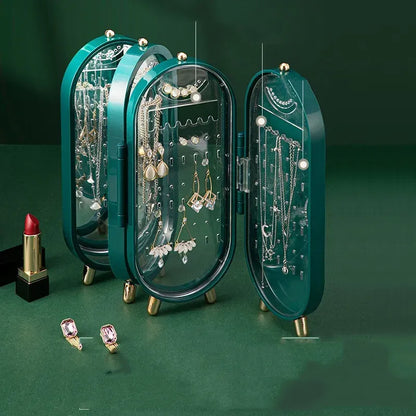 JewelMax™ Joyero Multicapas Plegable con Espejo